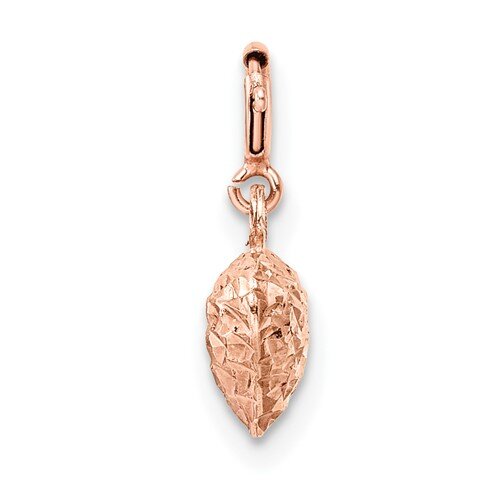 14k Gold Diamond-Cut Heart Charm