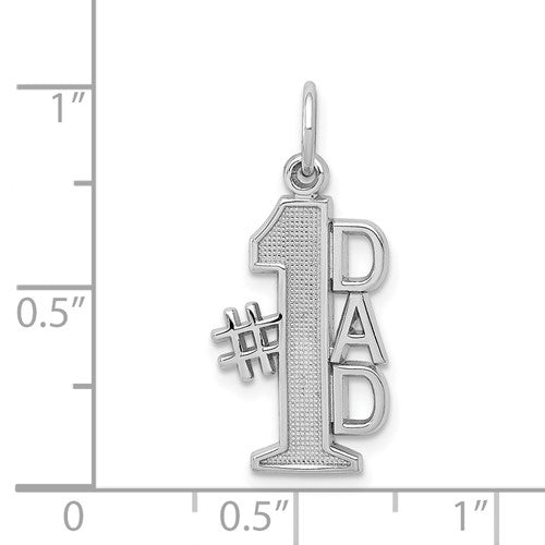 14k White Gold #1 Dad Charm