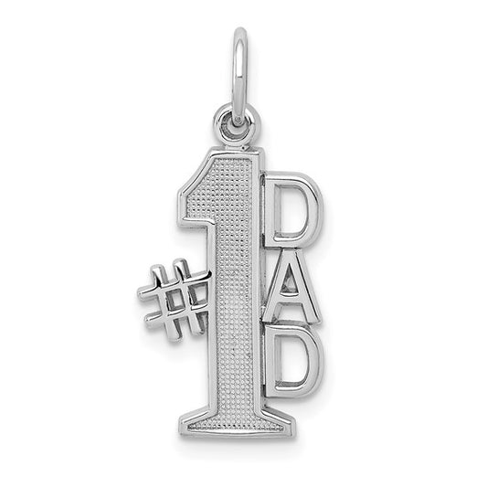 14k White Gold #1 Dad Charm