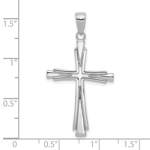 14k White Cross Pendant