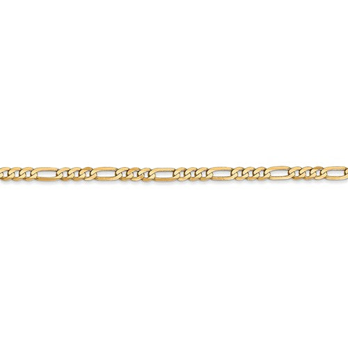 14k Flat Figaro Chain - 2.75 mm