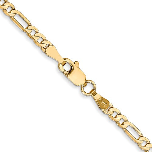 14k Flat Figaro Chain - 2.75 mm