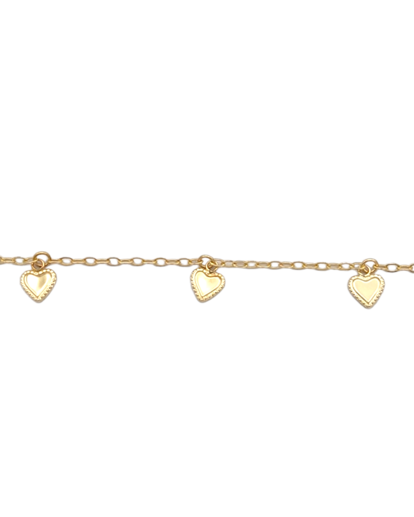 14k Dangling Hearts Children's Bracelet