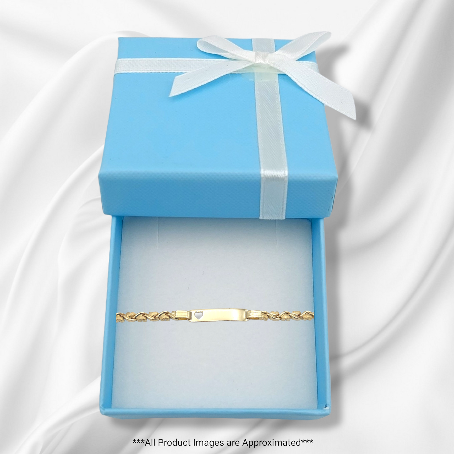 14k Children's Fancy Heart ID Bracelet