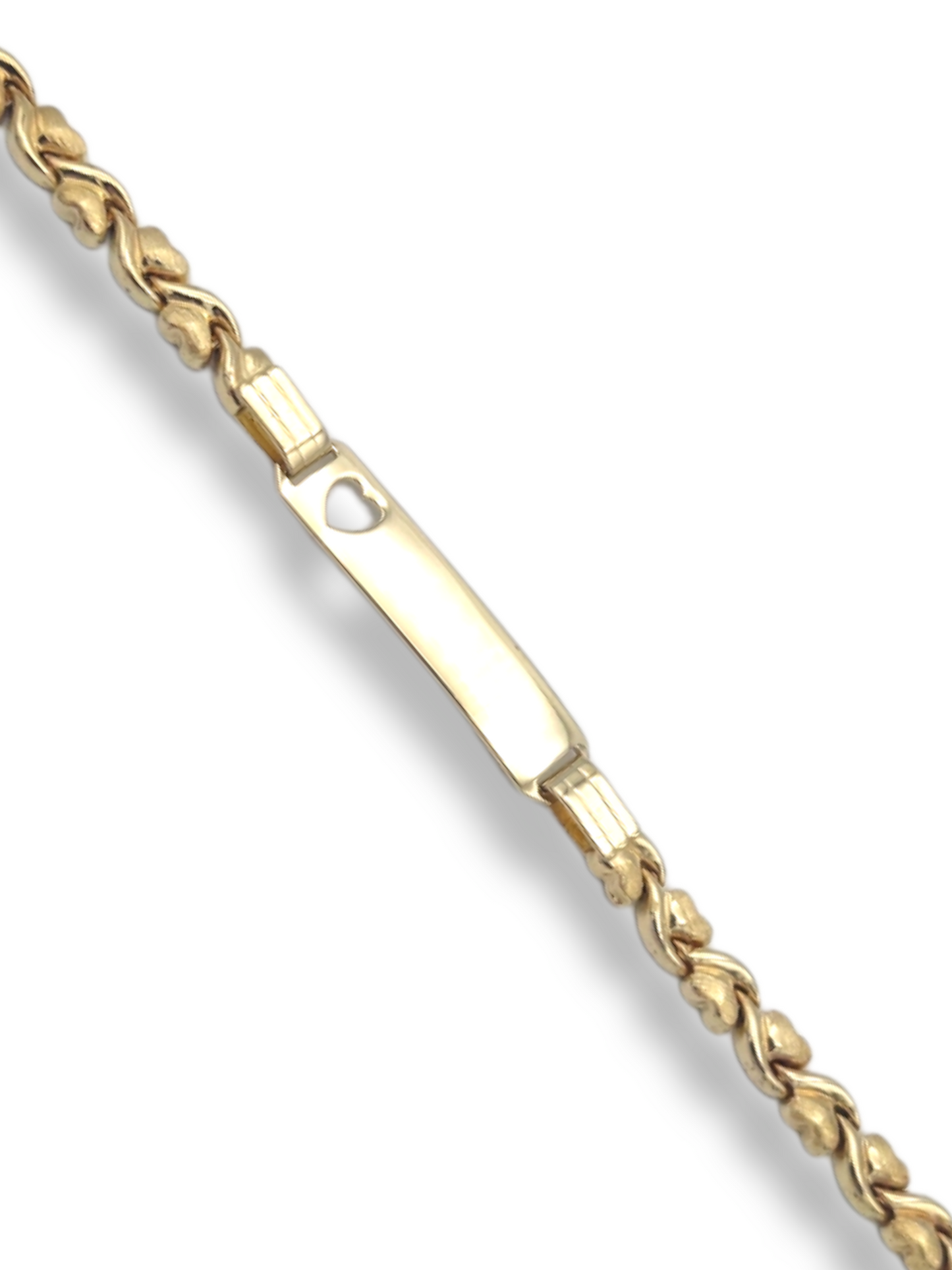 14k Children's Fancy Heart ID Bracelet