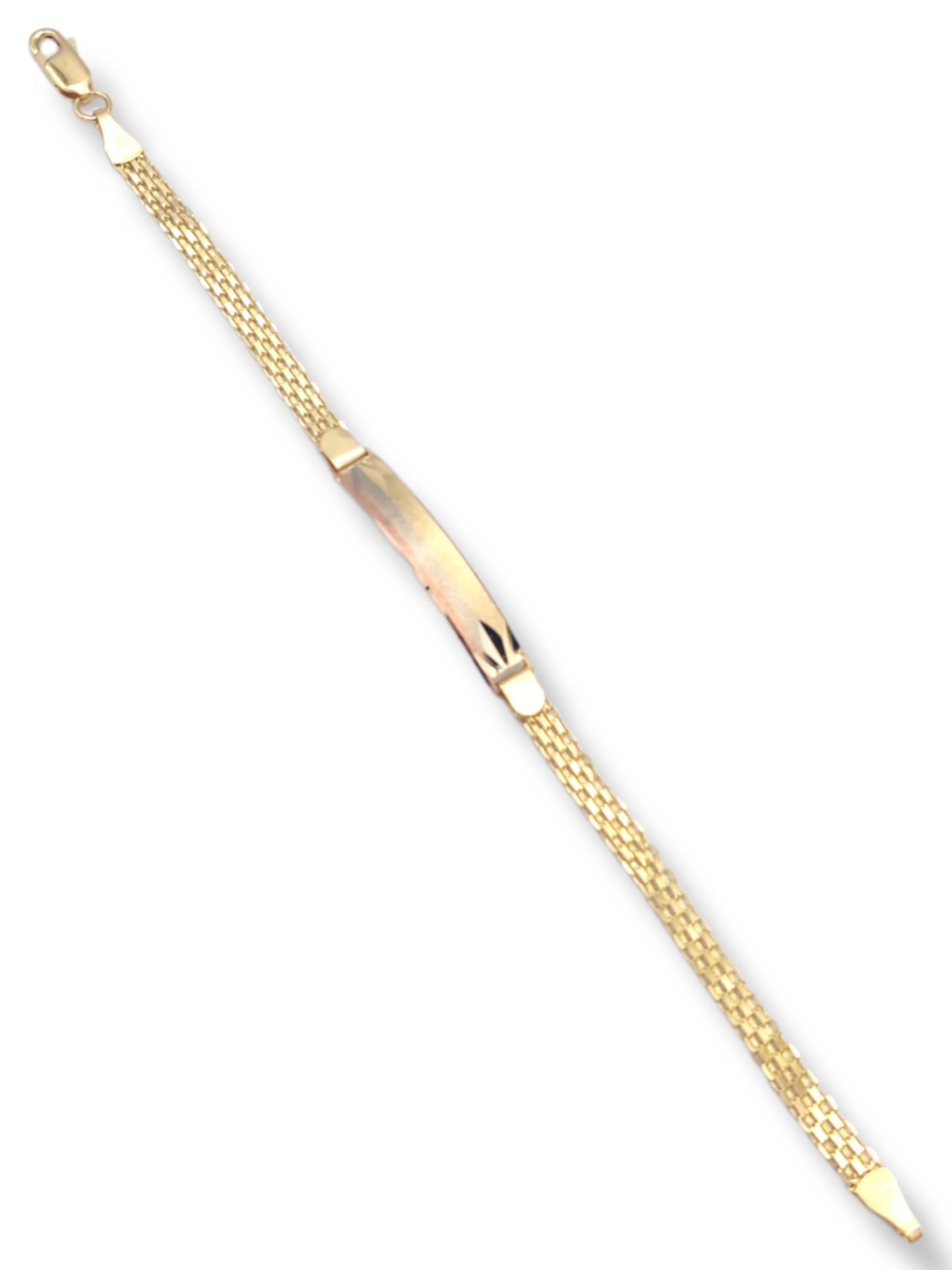 14k Tri-Color Bismark Link ID Bracelet