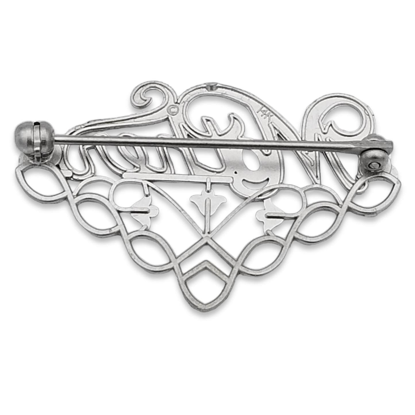 14k White Gold Mother Brooch & Charm Holder