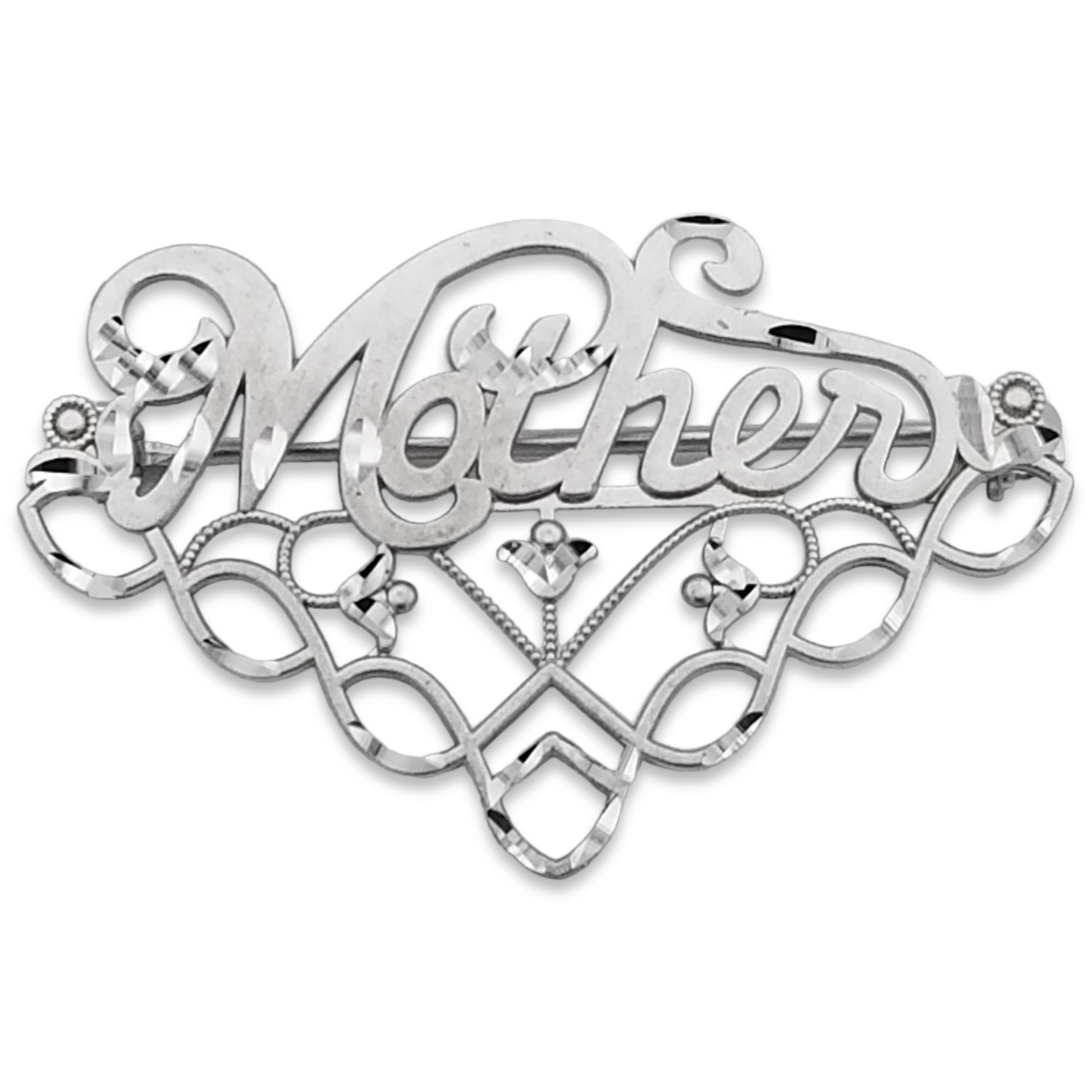 14k White Gold Mother Brooch & Charm Holder