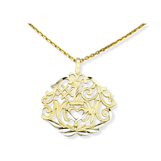 14k #1 Mom Charm