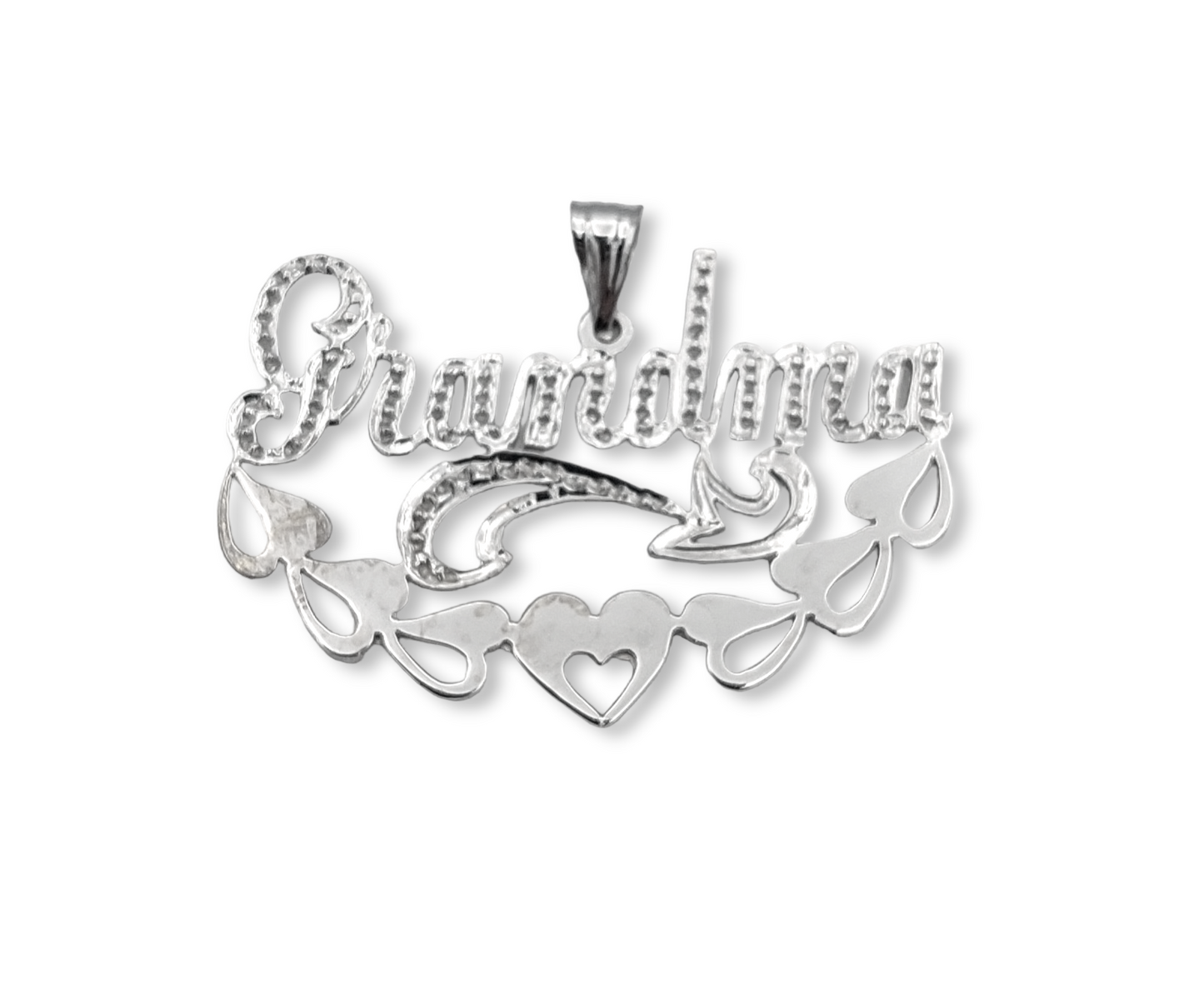 14k White Gold Grandma Charm Holder Pendant