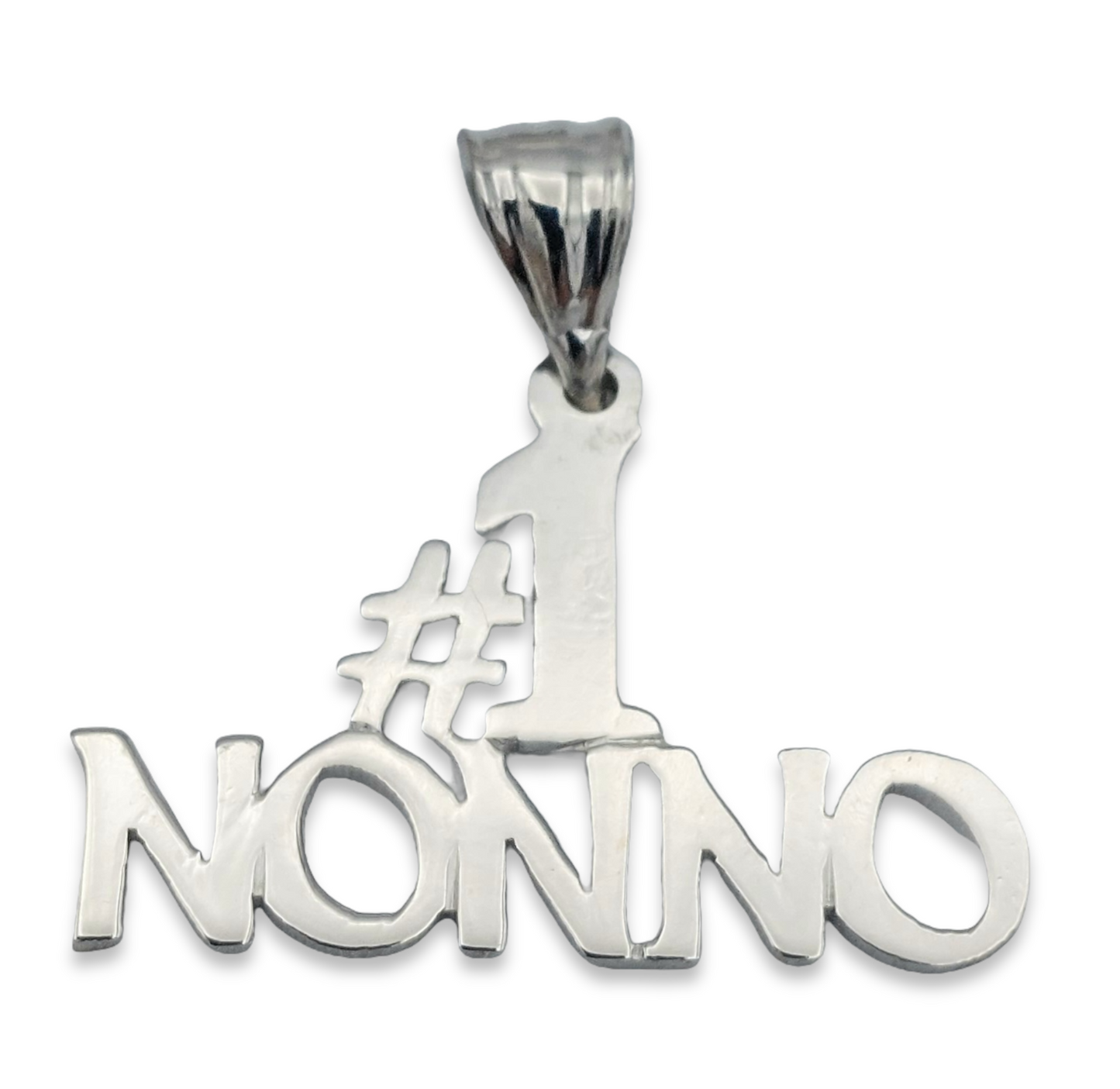 14k White #1 Nonno Charm