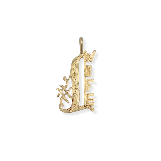 14k #1 Wife Charm