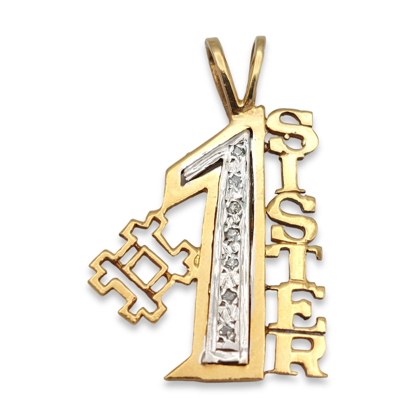 14k Diamond #1 Sister Charm