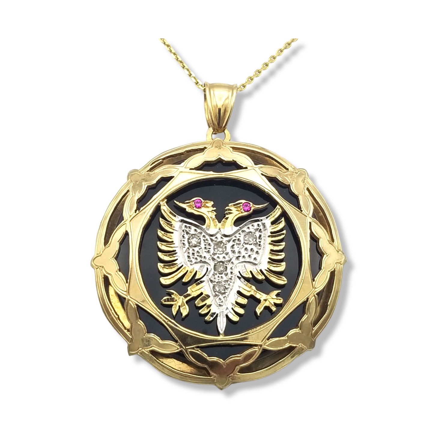 14k Albanian Eagle Medallion
