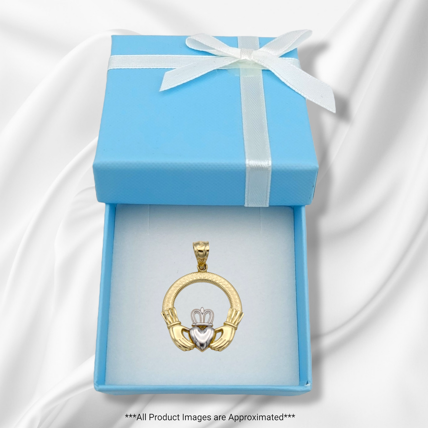 14k Two-Tone Claddagh Pendant