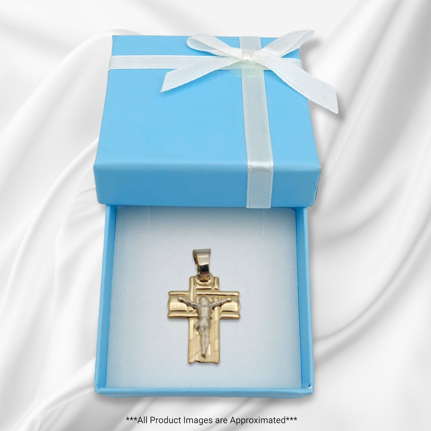 14k Two-Tone Crucifix Pendant