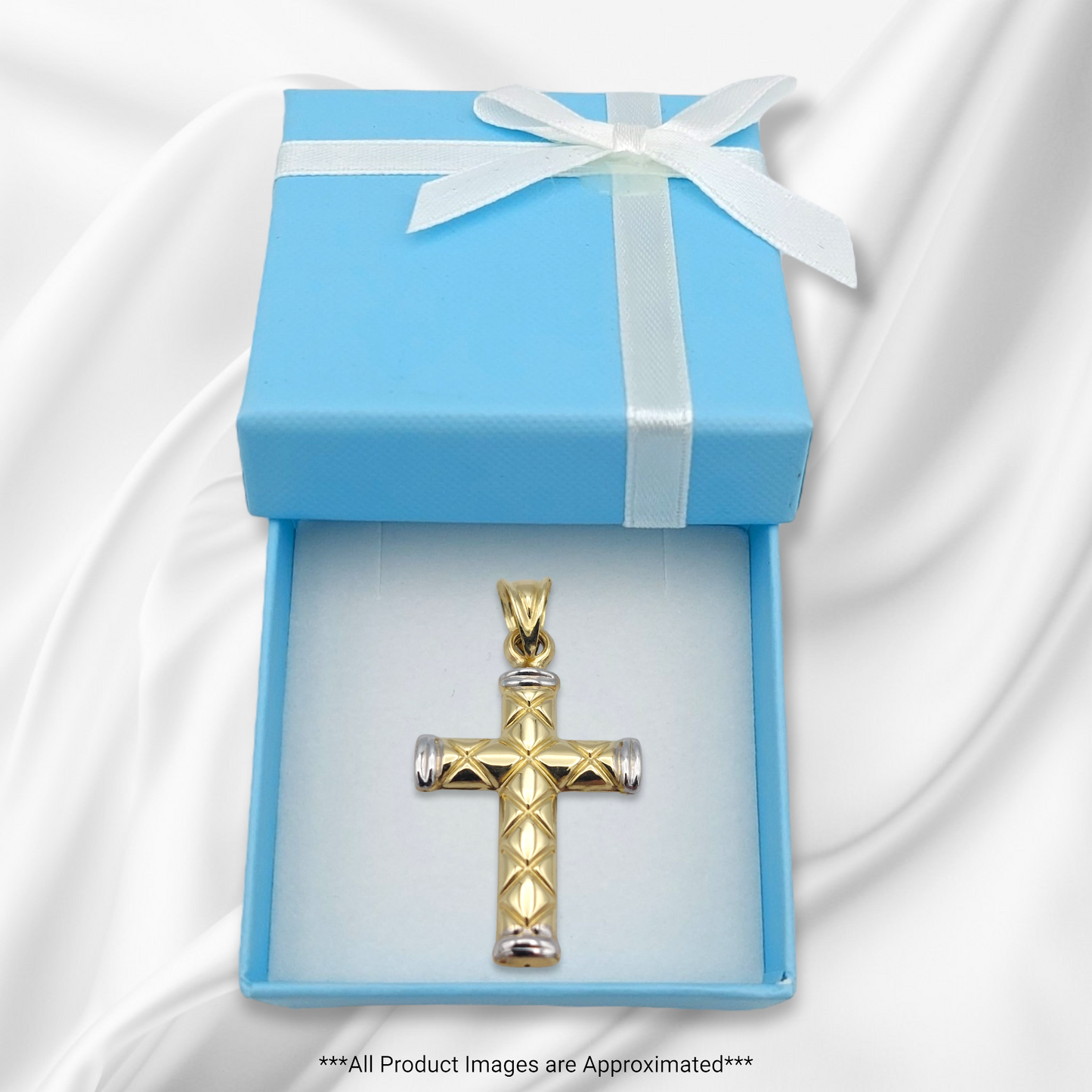 14k Two-Tone Cross Pendant