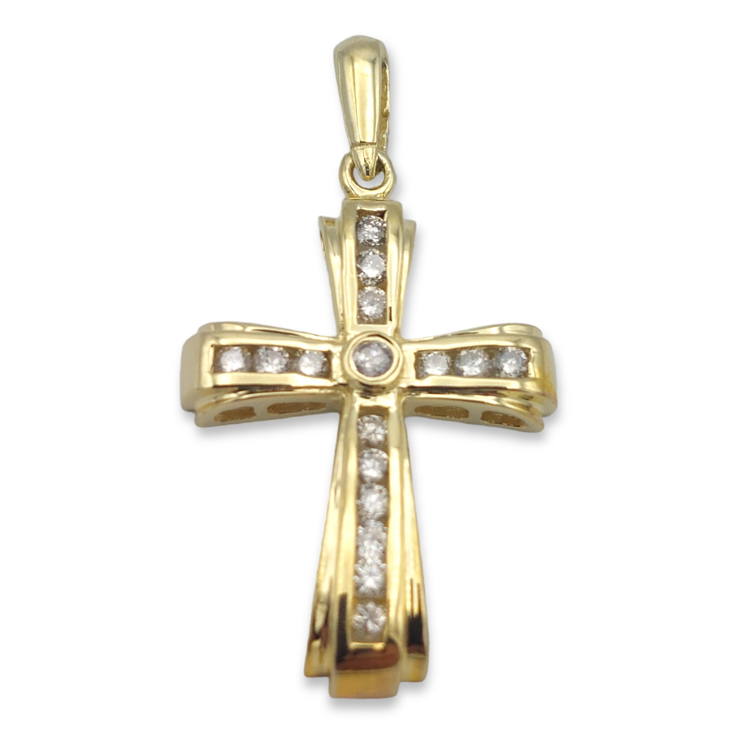 14k Diamond Cross Pendant