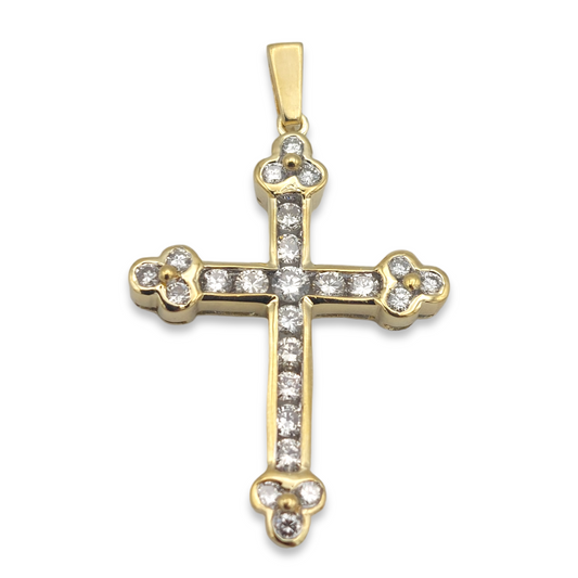 14k Diamond Cross Pendant