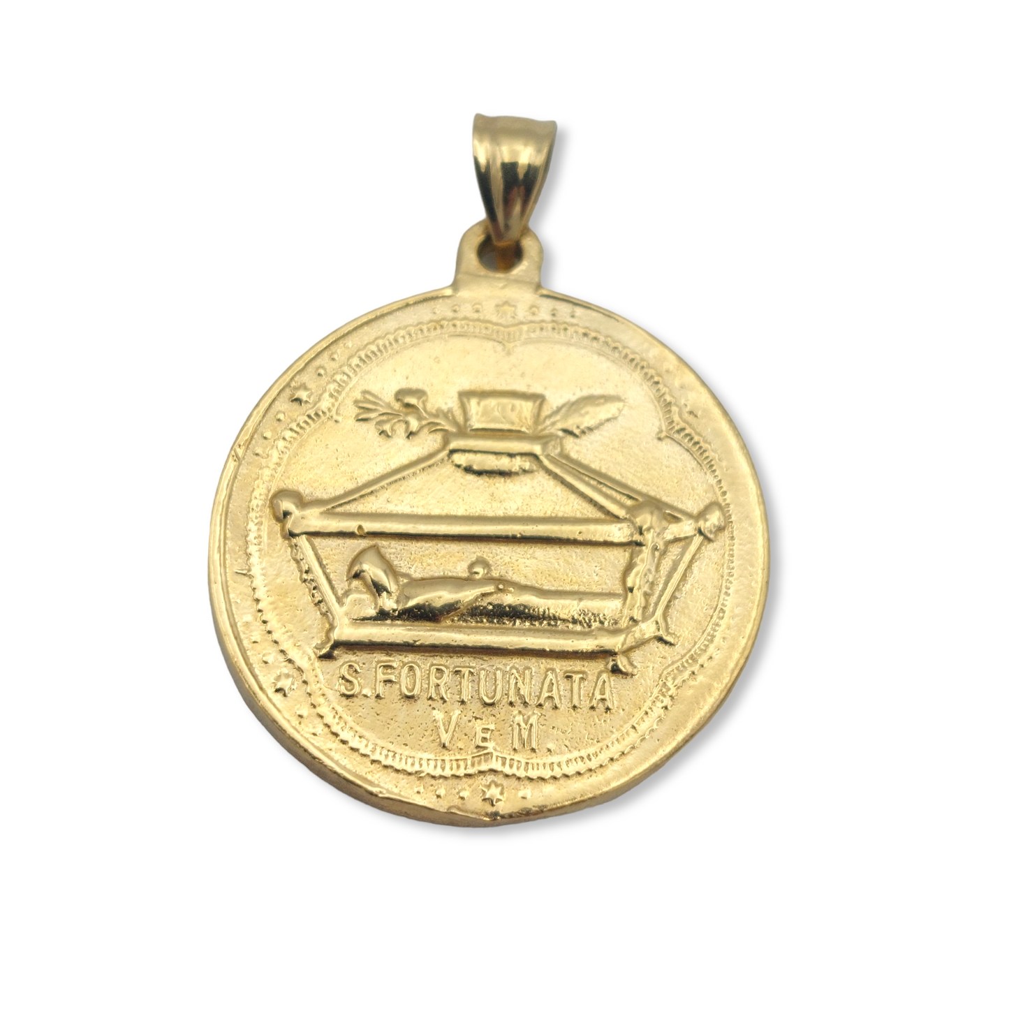 14k Santa Fortunata Medallion - 33 mm