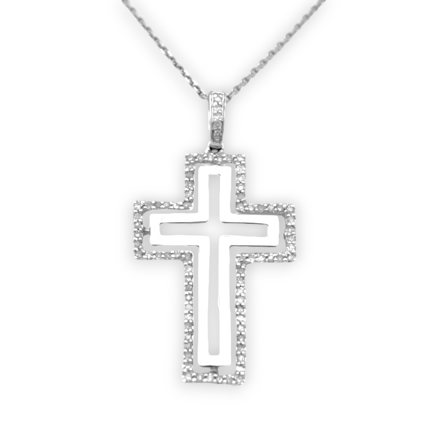 14k Diamond Cross Pendant
