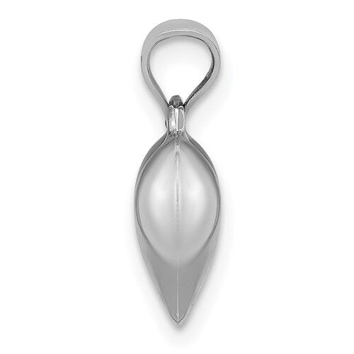 14k White Gold Puffed Heart Charm