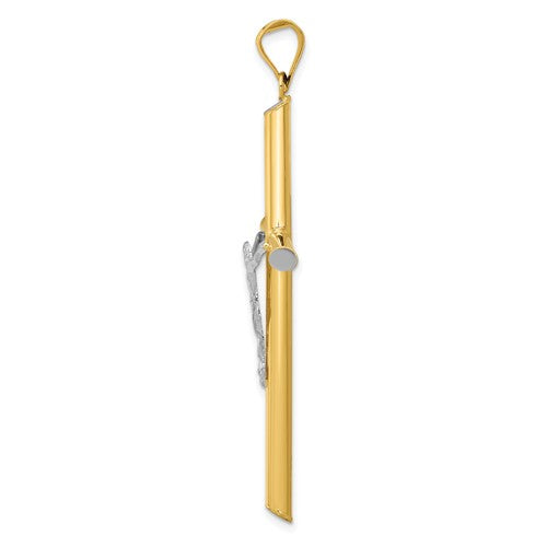 14k Two-Tone Crucifix Pendant