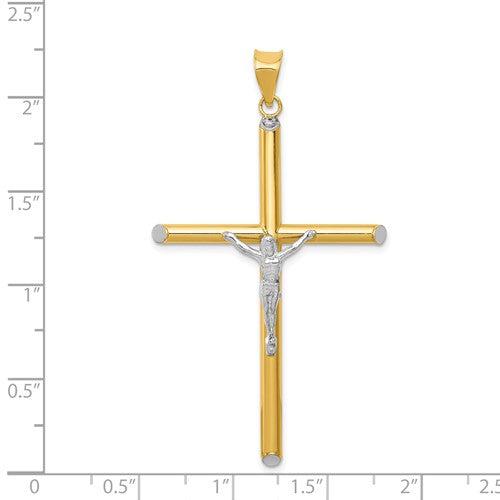 14k Two-Tone Crucifix Pendant