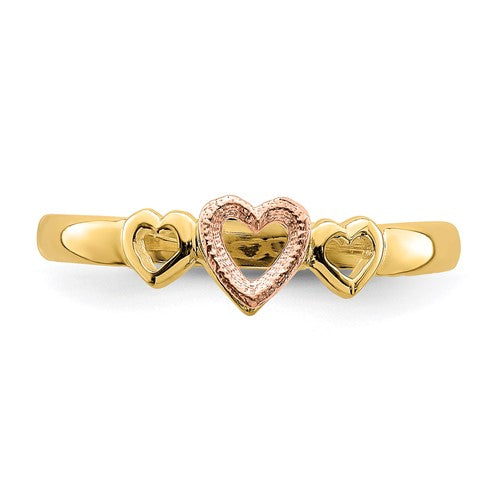 14k Two-Tone Heart Ring
