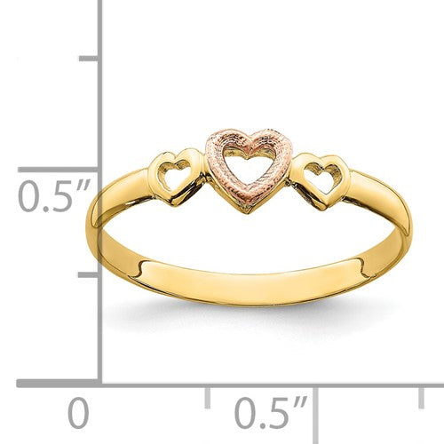 14k Two-Tone Heart Ring