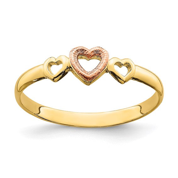 14k Two-Tone Heart Ring