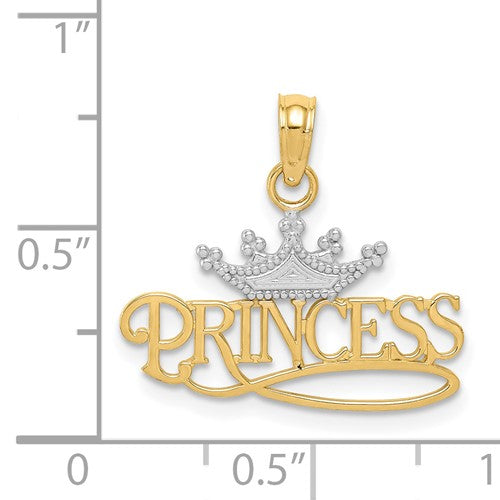 14k Two-Tone Princess Charm