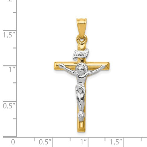 14k Two-Tone Crucifix Pendant