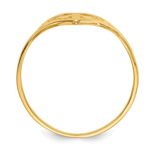 14k Heart Cross Ring