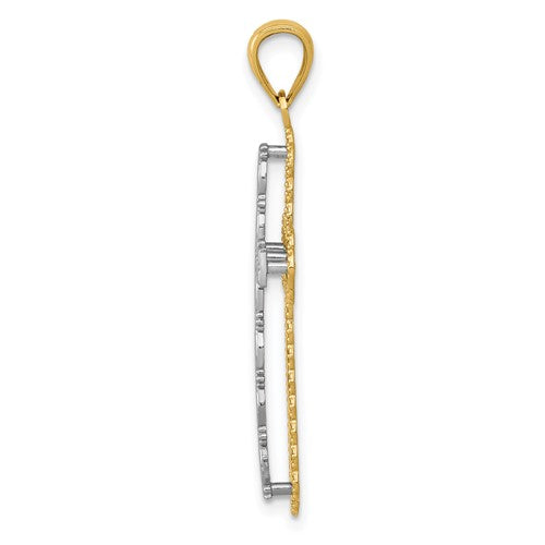 14k Two-Tone Cross Pendant