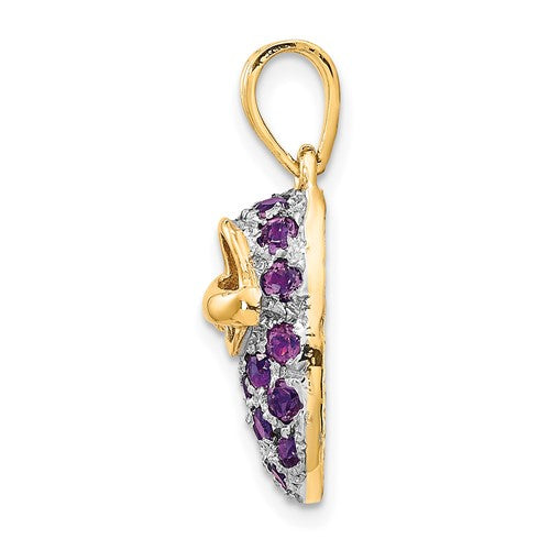 14k Two-Tone Birthstone Baby Booties Charm