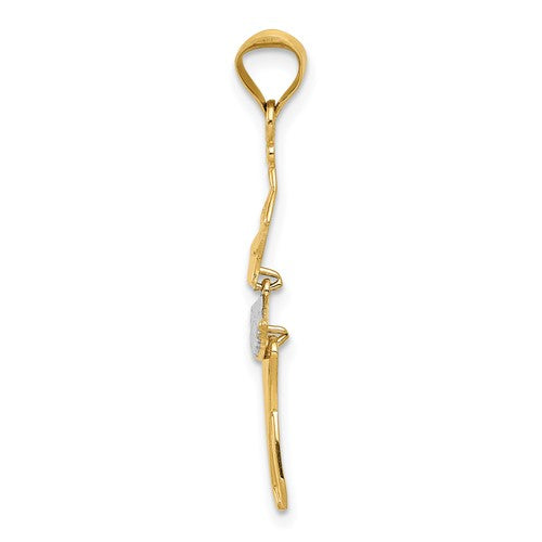 14k Two-Tone Moveable Ballerina Charm
