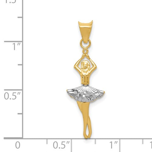 14k Two-Tone Moveable Ballerina Charm