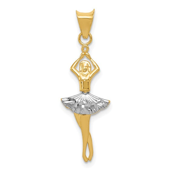 14k Two-Tone Moveable Ballerina Charm