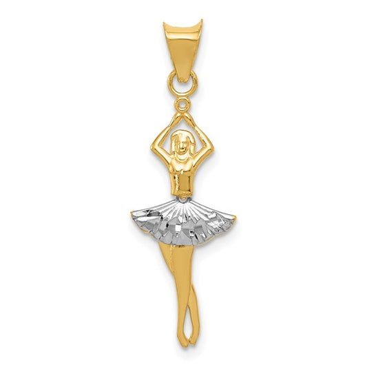 14k Two-Tone Moveable Ballerina Charm