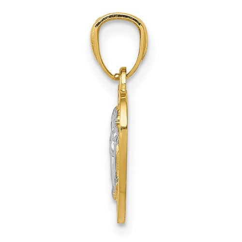 14k Two-Tone Angel Heart Charm