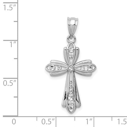 14k White Cross Pendant