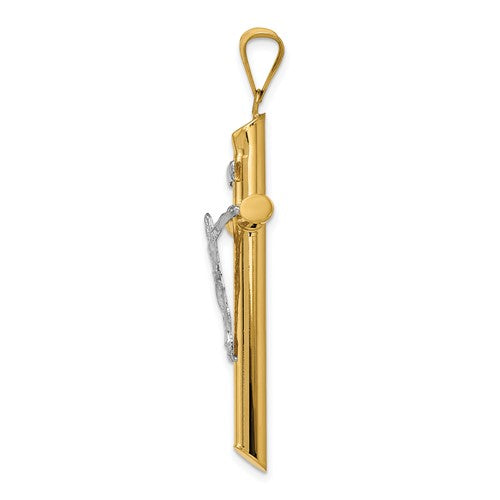 14k Two-Tone Crucifix Pendant