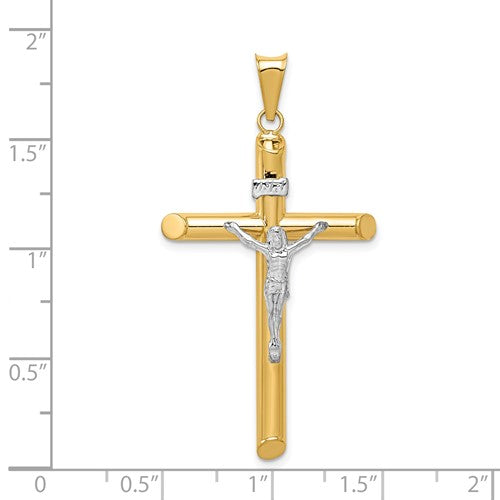 14k Two-Tone Crucifix Pendant