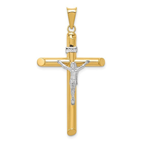 14k Two-Tone Crucifix Pendant