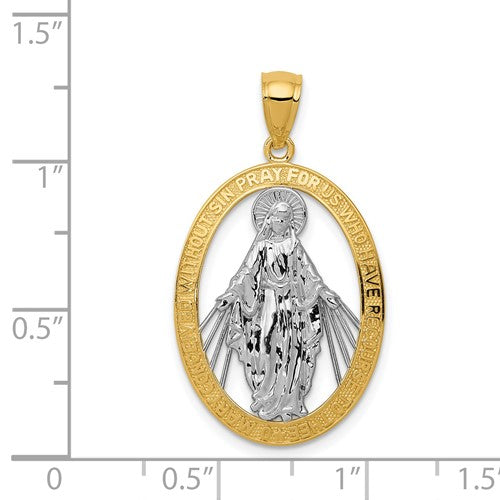 14k Two-Tone Miraculous Medallion - 33 mm
