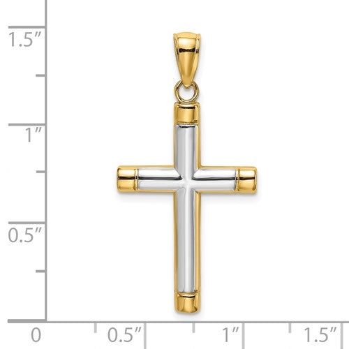 14k Two-Tone Cross Pendant