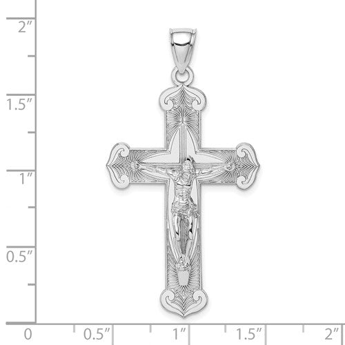 14k White Crucifix Pendant