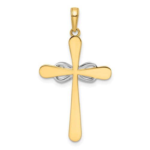 14k Two-Tone Cross Pendant