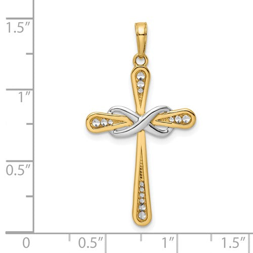 14k Two-Tone Cross Pendant
